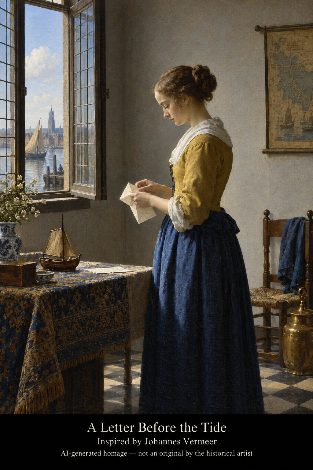 AI-generated Vermeer-inspired study